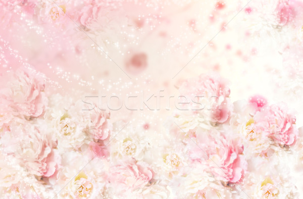 Stock photo: Pink Roses Floral Seamless Pattern. Art Decorative Background. Flowers