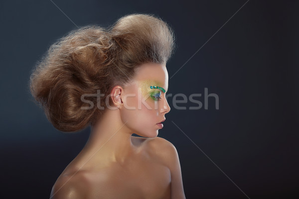 Profile of Fashionable Woman with Creative Make-up Stock photo © gromovataya