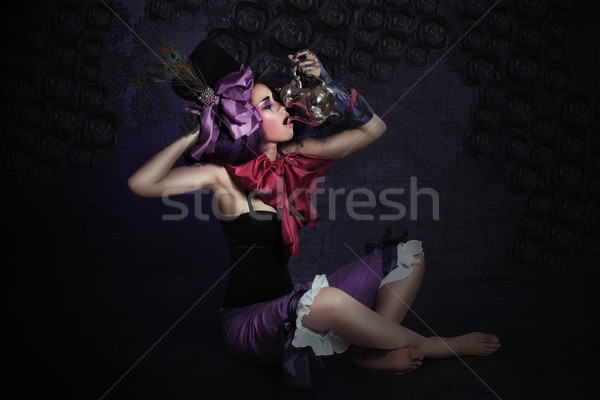 Sorcery. Mysterious Quaint Magician with Cryptic Jar Stock photo © gromovataya