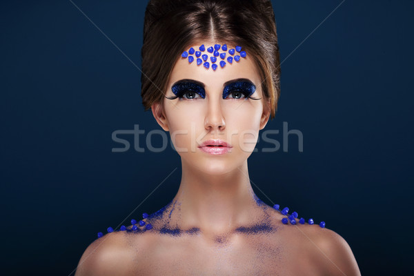 Phantasie künstlerischen Frau kreative Make-up Glamour Stock foto © gromovataya