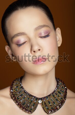 Stúdió portré fiatal gyengéd divat modell Stock fotó © gromovataya