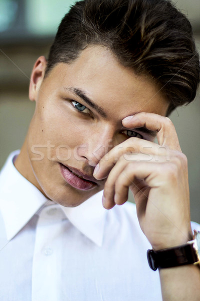 Magnetism. Elegant Handsome Man Fashion Model Stock photo © gromovataya