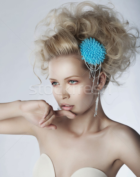 Csinos fiatal szexi női szőke nő közelkép Stock fotó © gromovataya