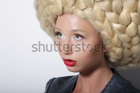 Fashion Model. Ultramodern Woman with Amazing Art Headdress Stock photo © gromovataya