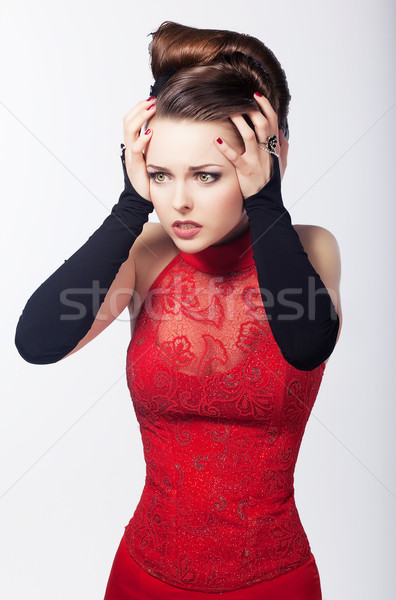 Pretty emotional stressed woman posing Stock photo © gromovataya