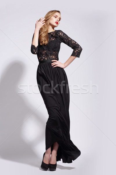 Elegant Luxurious Woman posing in Long Dress Stock photo © gromovataya