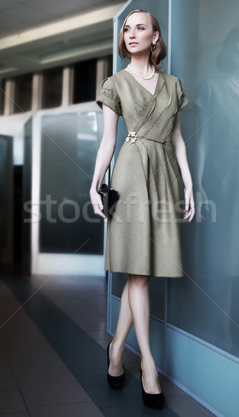 Hermosa delgado mujer de negocios moda modelo oficina Foto stock © gromovataya