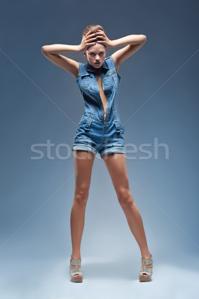 высокая мода модель позируют студию красивая женщина Сток-фото © gromovataya
