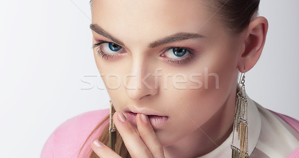 Close Up Portrait of Young Woman Stock photo © gromovataya