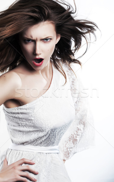 Emotions - emotional strict female girl yelling Stock photo © gromovataya