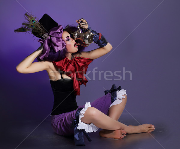 Stilizált henger iszik bögre modell vicces Stock fotó © gromovataya