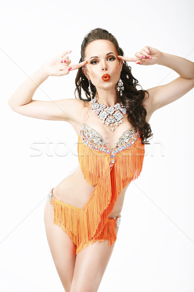 Clubbing. Latin Woman Entertainer in Stage Clubwear Stock photo © gromovataya