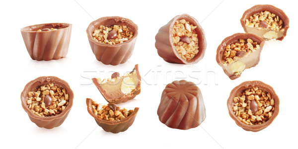 A Set of Chocolate Candy with Nuts Stock photo © gromovataya