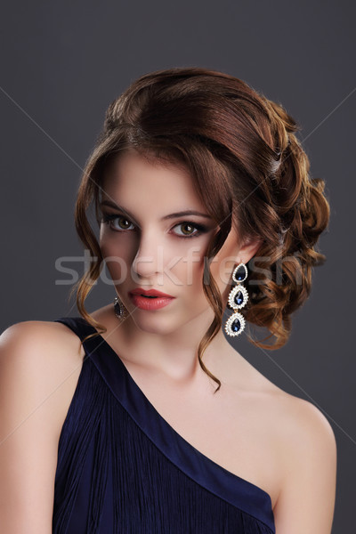 Elegancia elegáns hölgy értékes drágakő platina Stock fotó © gromovataya
