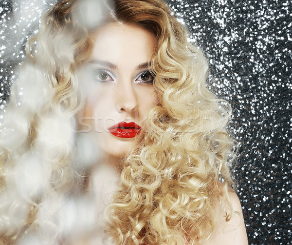 Brilliance. Glamor. Face of Beauty Woman in Blurs Stock photo © gromovataya