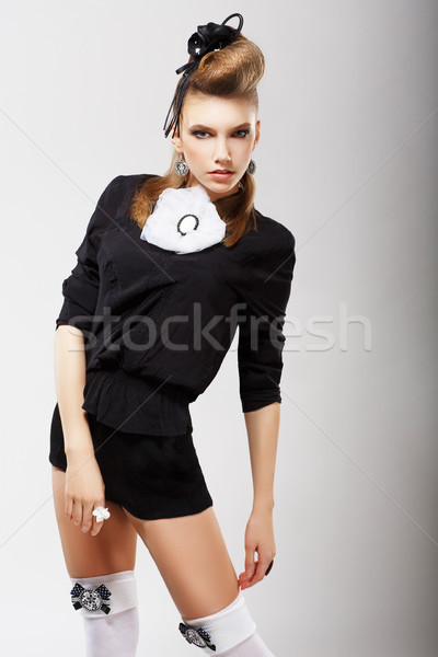 Egyéniség karizmatikus divat modell trendi ruházat Stock fotó © gromovataya