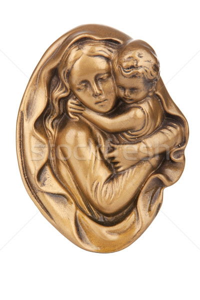 Virgin Mary holding baby Jesus wall statue Stock photo © gsermek