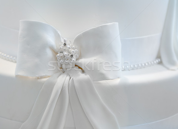 Wedding cake decorated with pearls Stock photo © gsermek