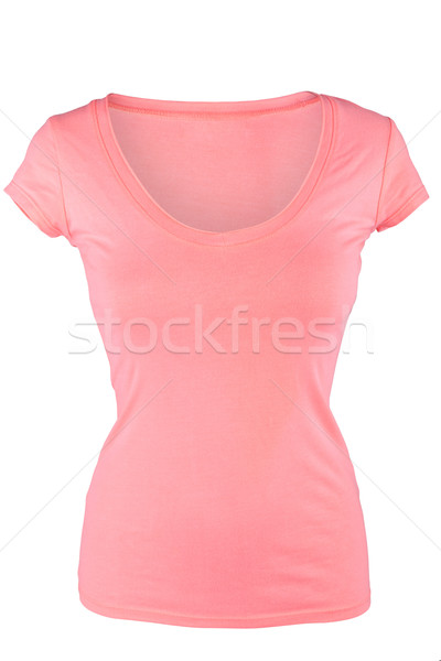 Różowy kobiet tshirt odizolowany biały kobieta Zdjęcia stock © gsermek