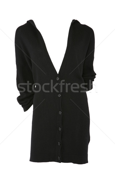 Długo kobiet sweter rozpinany odizolowany biały kobieta Zdjęcia stock © gsermek