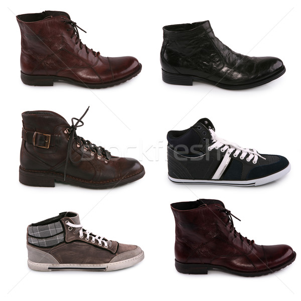 Collection of various types of male shoes Stock photo © gsermek