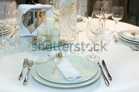 Eleganten Tabelle Hochzeit Abendessen Veranstaltung Glas Stock foto © gsermek