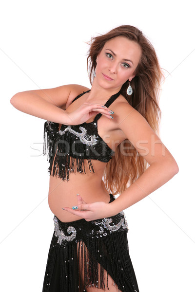 Vonzó has táncos hosszú szőke haj Stock fotó © gsermek