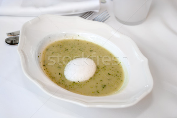 Stockfoto: Kreeft · garnalen · asperges · soep · mozzarella · voedsel