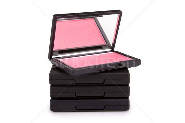 Pink blush on a pile of blush boxes isolated on white Stock photo © gsermek