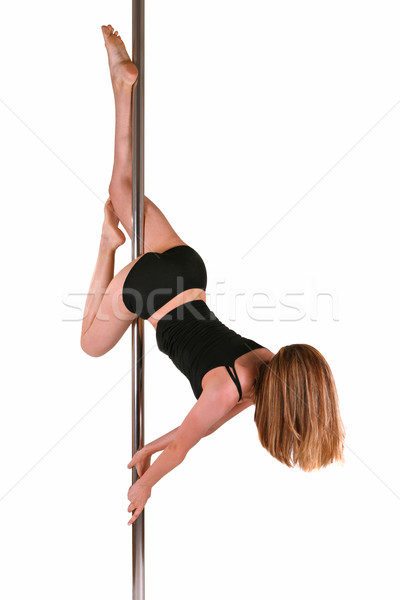 Stock foto: Pole · Dance · Fitness · Modell · Haar