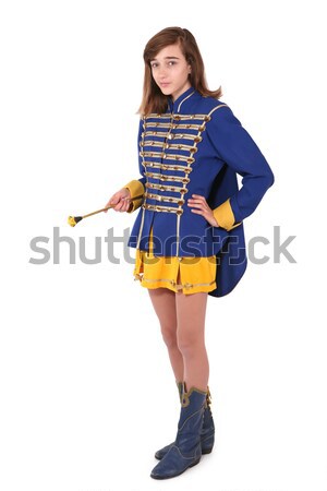 Teenage majorette in uniform holding a baton Stock photo © gsermek