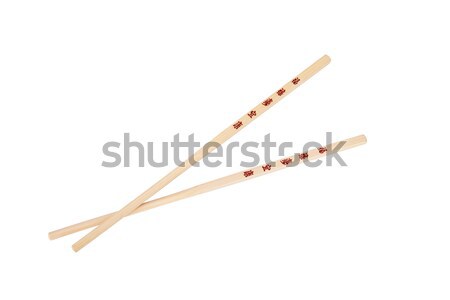 Chopsticks with the Chinese/Japanese symbols, isolated on white Stock photo © gsermek