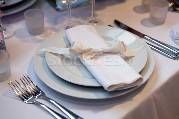 Eleganten Tabelle Set Hochzeit Abendessen Party Stock foto © gsermek