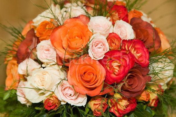 Wedding bouquet made of colorful roses Stock photo © gsermek