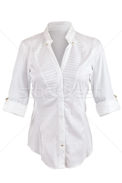 Fehér póló tekert felfelé izolált terv Stock fotó © gsermek