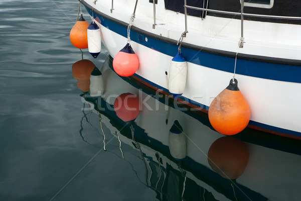 Kleurrijk baken boot kant zee Blauw Stockfoto © gsermek
