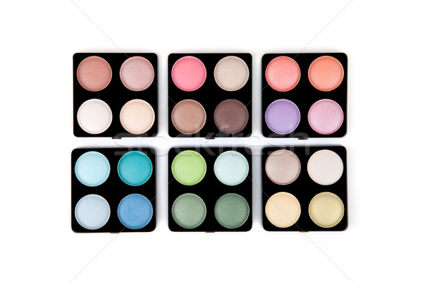 Six eyeshadow palettes isolated on white Stock photo © gsermek