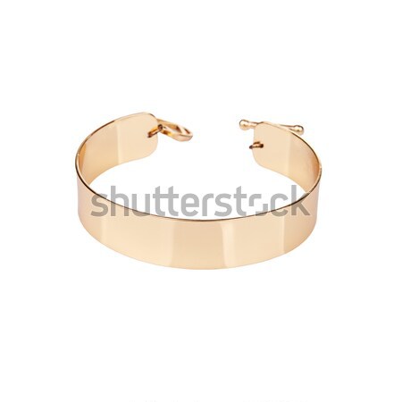 Złoty bransoletka odizolowany biały tle metal Zdjęcia stock © gsermek