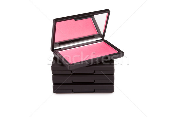 Pink blush on a pile of blush boxes isolated on white Stock photo © gsermek