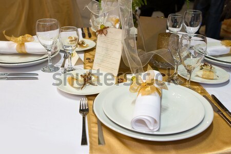 Foto d'archivio: Ricevimento · di · nozze · tavola · set · evento · party · business