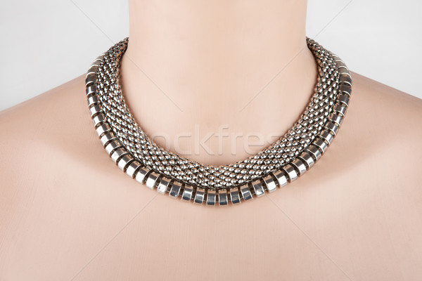 Beautiful silver statement necklace on a mannequin Stock photo © gsermek