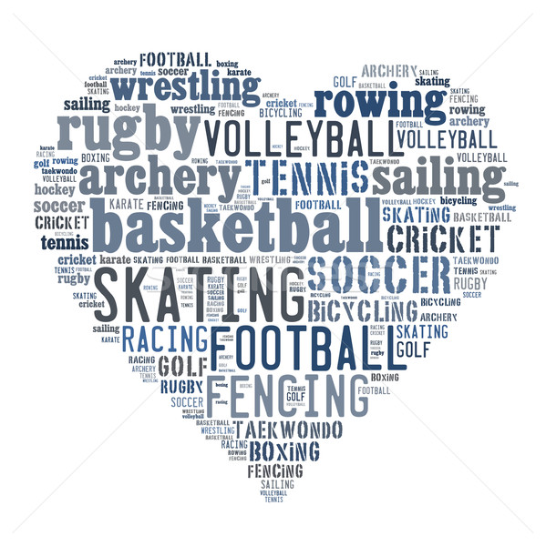 Sport nuage de mots golf football sport coeur [[stock_photo]] © gsermek