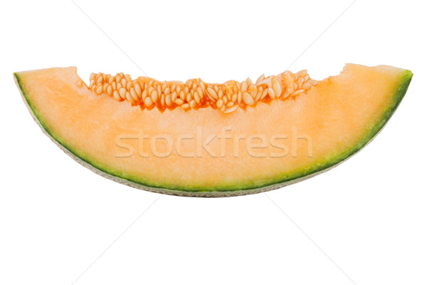 Cantaloupe melon slice isolated on white Stock photo © gsermek