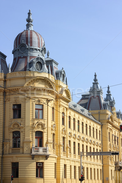 Constructii Zagreb Croatia oraş stradă fereastră Imagine de stoc © gsermek