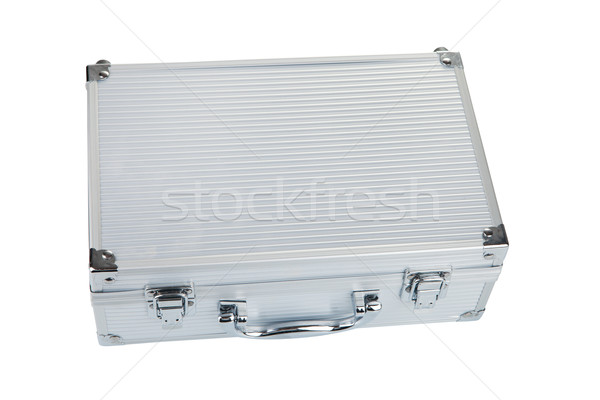 Stock photo: Closed Aluminum Make Up case, isolated on white background