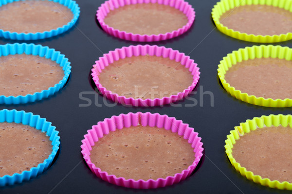 Stockfoto: Voorbereiding · chocolade · muffins · ondiep