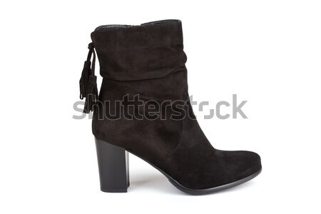 Czarny kostka boot odizolowany biały kobieta Zdjęcia stock © gsermek