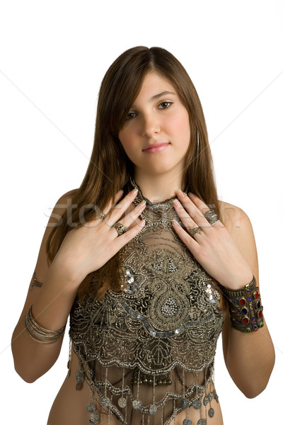 Foto stock: Vientre · bailarín · retrato · jóvenes · mujer · nina