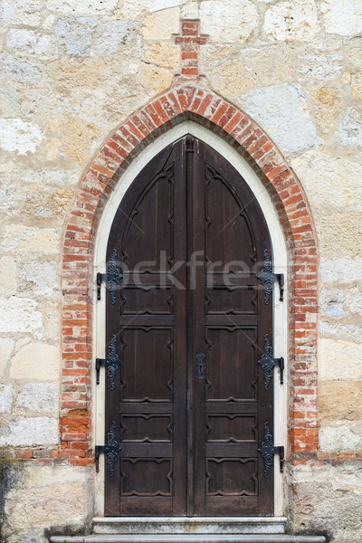Stockfoto: Detail · oude · kerk · deur · muur · home