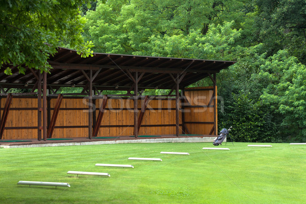 Stockfoto: Golftas · golfbaan · business · gras · golf · bos